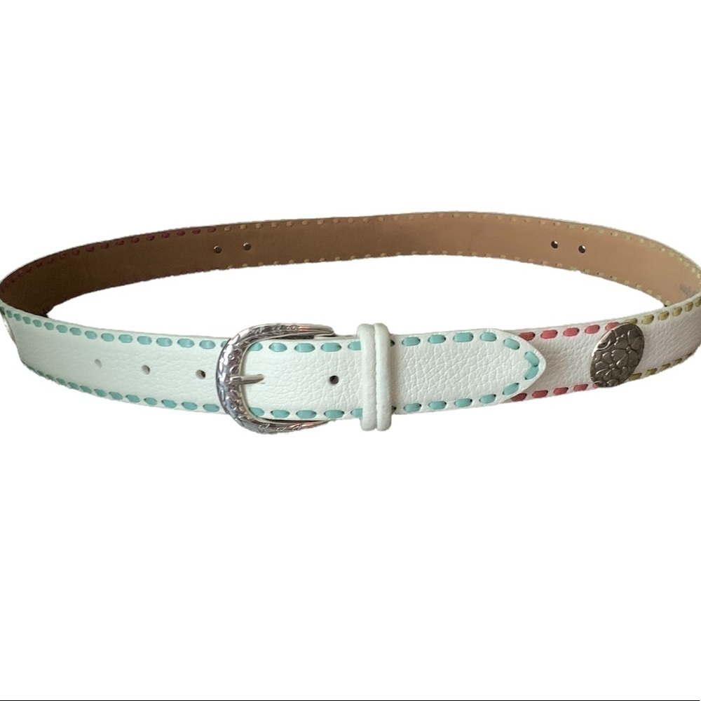 Brighton belt White with Colored Threads Size 36